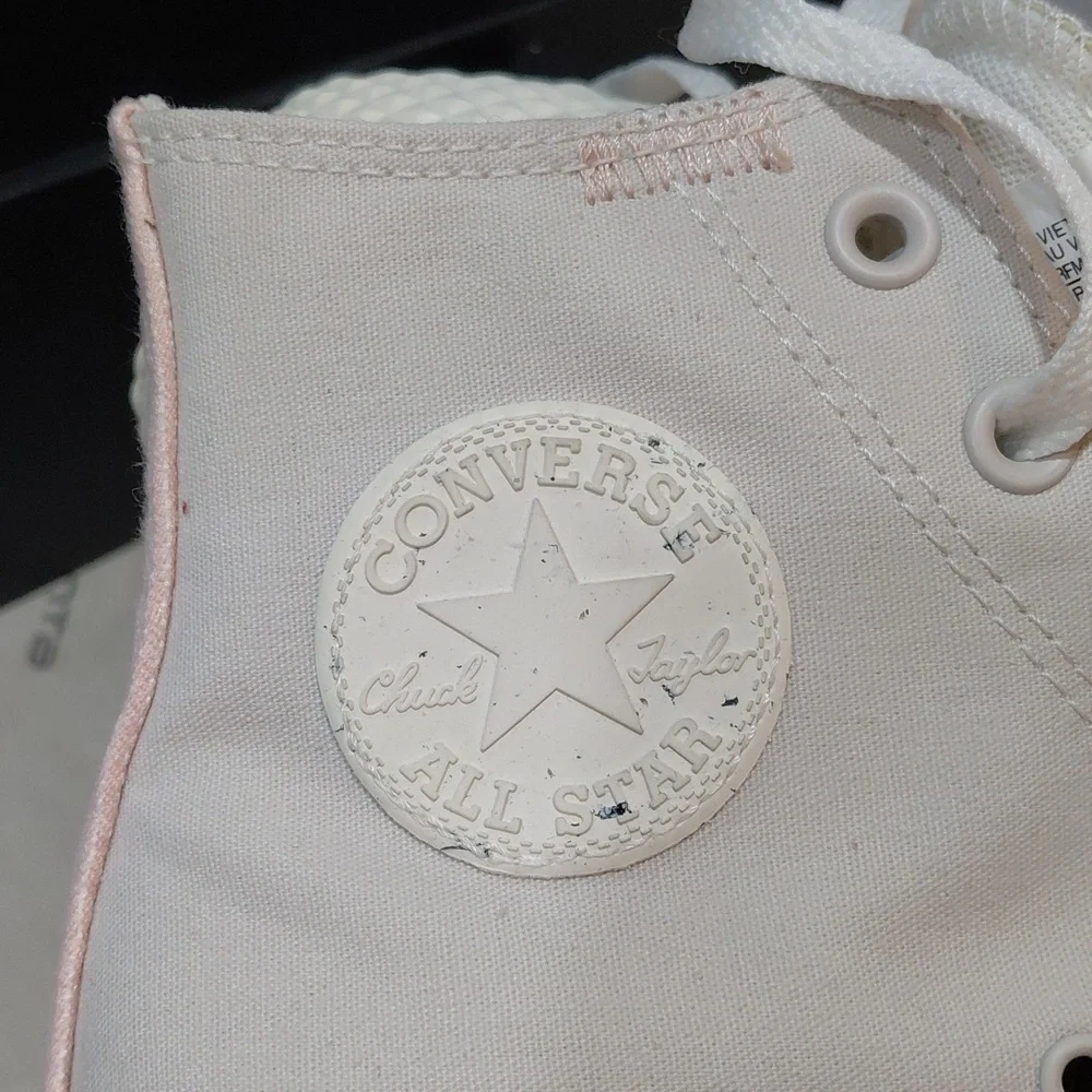 Converse White/Cream Platform Lace-Up High-Top Boots - Picture 9 of 11